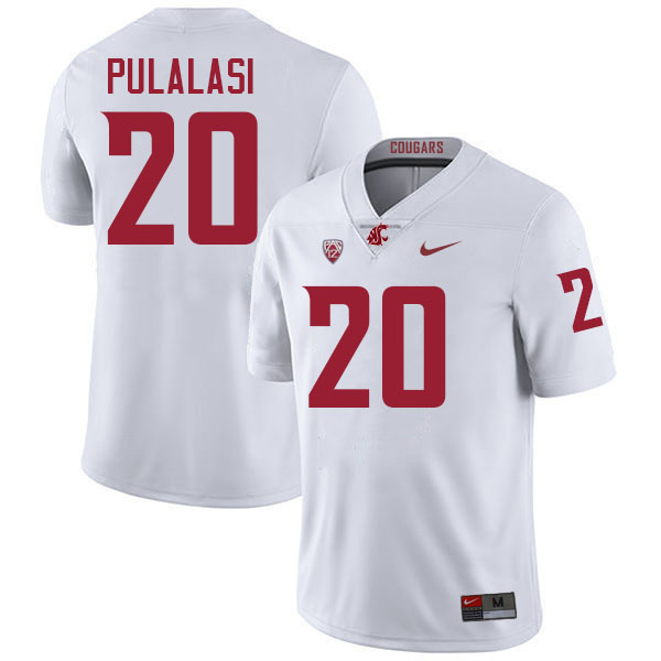 Leo Pulalasi WSU Cougars Jersey.Washington State Cougars #20 Leo Pulalasi Jersey Youth-White